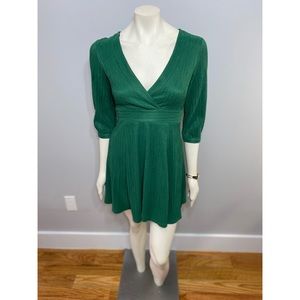 Forever 21 Forest Green Ruched Fit N’ Flare